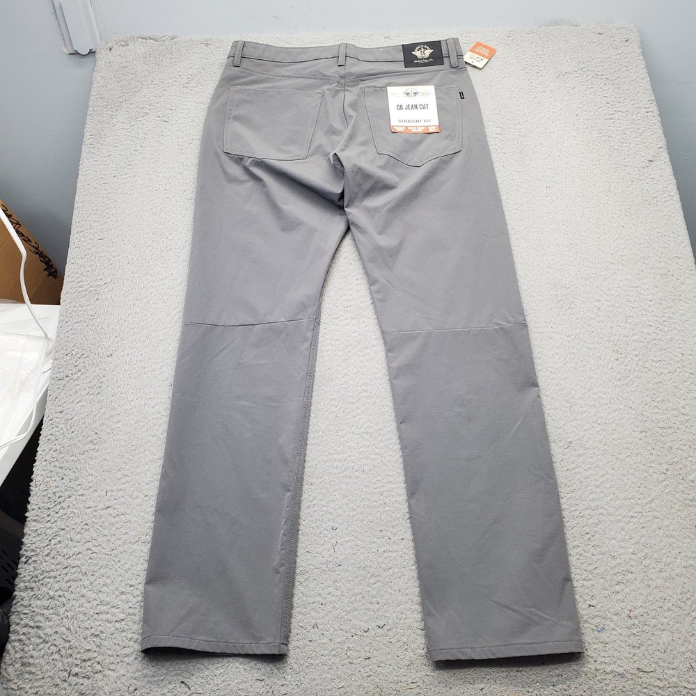 DOCKERS Pants Mens 34x32 Gray Straight‎ Fit Performance Security Pockets Hiking - Picture 2 of 11